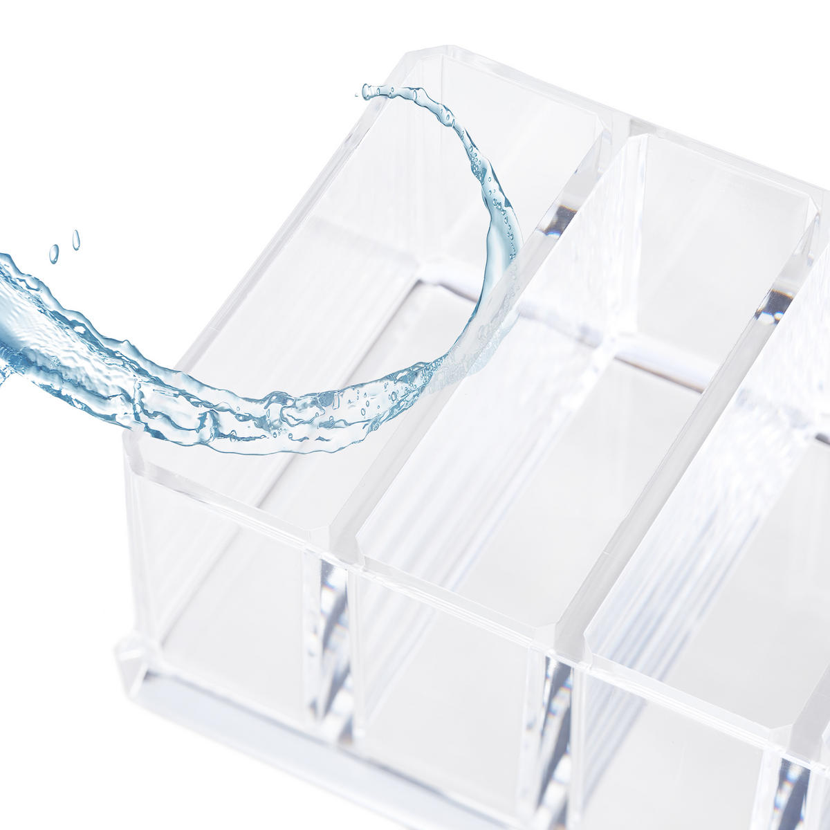 MAKE-UP-ORGANIZER - Transparent, Kunststoff (25.5/5/9cm) - Relaxdays