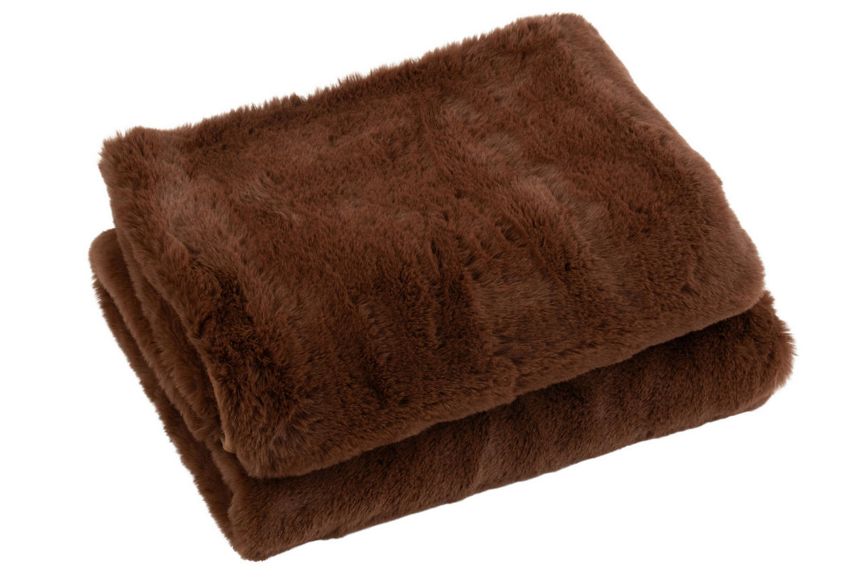 PLAID CUTIE - Pelz - Braun - 180/130/3 cm - Braun, Fell (130/180cm) - J-Line