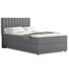 BOXBETT Everest 120 x 200 cm Einzelbett mit hochwertiger Bonell-Matratze und Topper - Dunkelgrau, Holz (120/200cm) - Panda Möbel