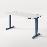SCHREIBTISCH Elektrisch Höhenverstellbarer HomePro 180x80cm Blau/Weiß mit Memory-Funktion, Anti-Kollisions Technologie - Blau/Weiß, Holzwerkstoff (80/180/62cm) - Desktronic