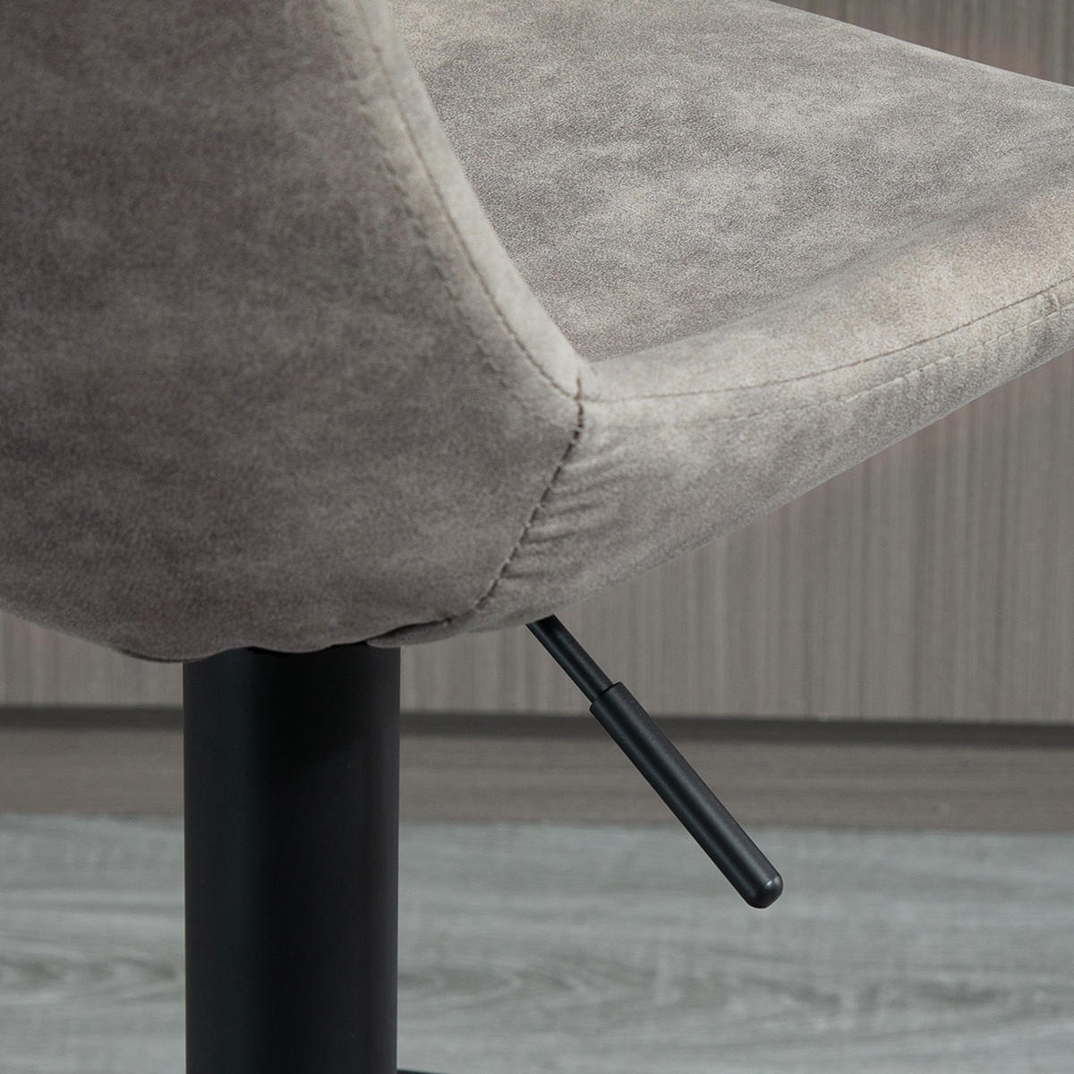 BARHOCKER 2er-Set , Höhenverstellbarer mit Fußstützen - Grau, Textil (43/110/46.5cm) - HOMCOM