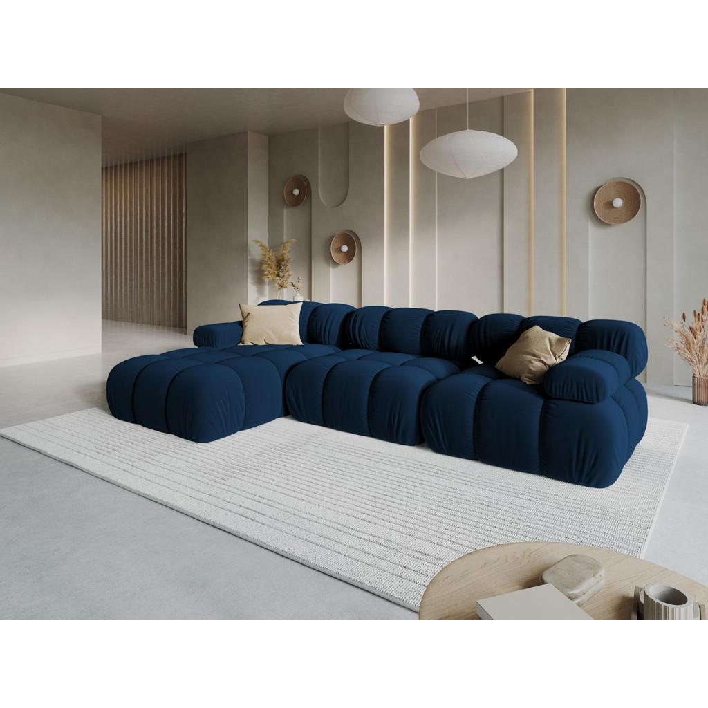 Thumbnail - Micadoni Modulares-Ecksofa, Blau, Textil, 4-Sitzer, L-Form, 285x122 cm, Hergestellt in Europa, Oeko-Tex®, Wohnzimmer, So...