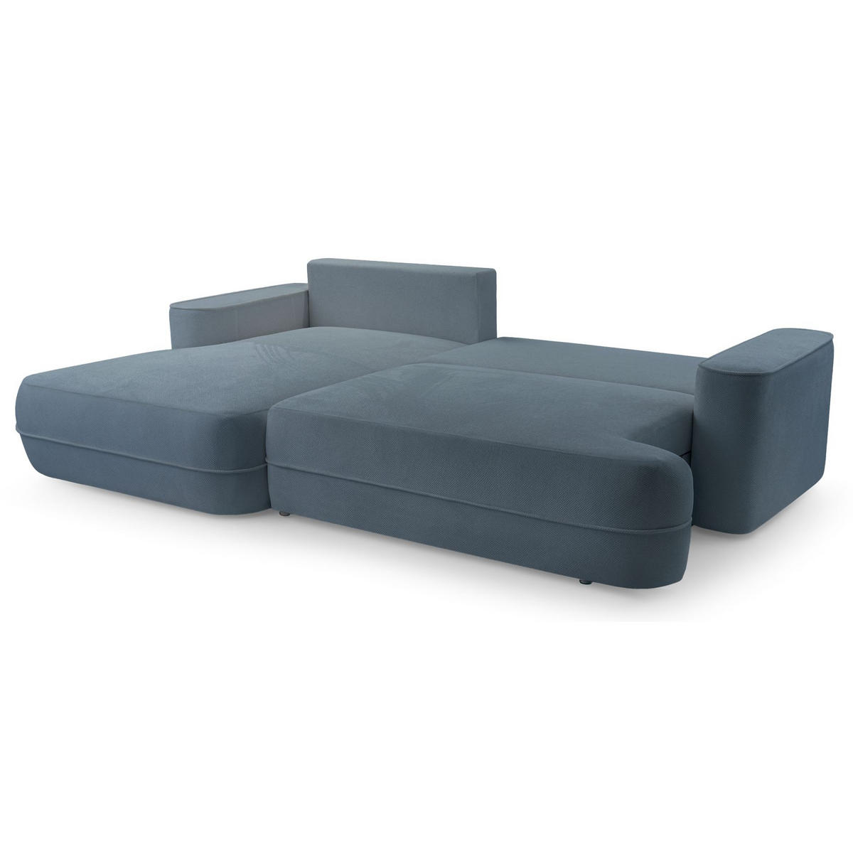 ECKSOFA Fuerro Hellblau Strukturstoff - Schwarz/Hellblau, Kunststoff/Textil (260/168cm) - Selsey