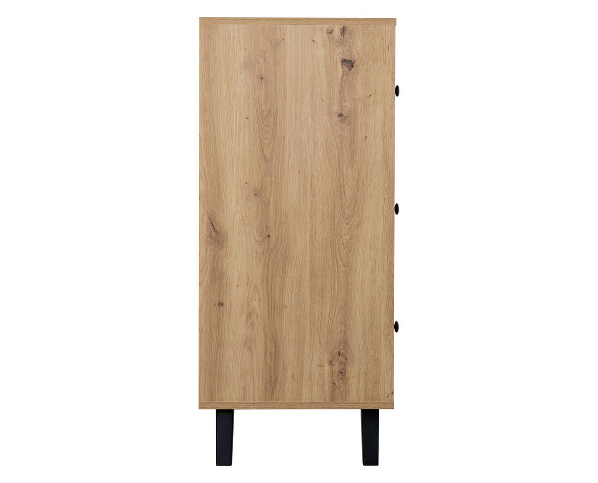 SIDEBOARD Kommode Berlin - Schwarz/Eiche Artisan, Holzwerkstoff/Metall (130/92/40cm) - arthur berndt