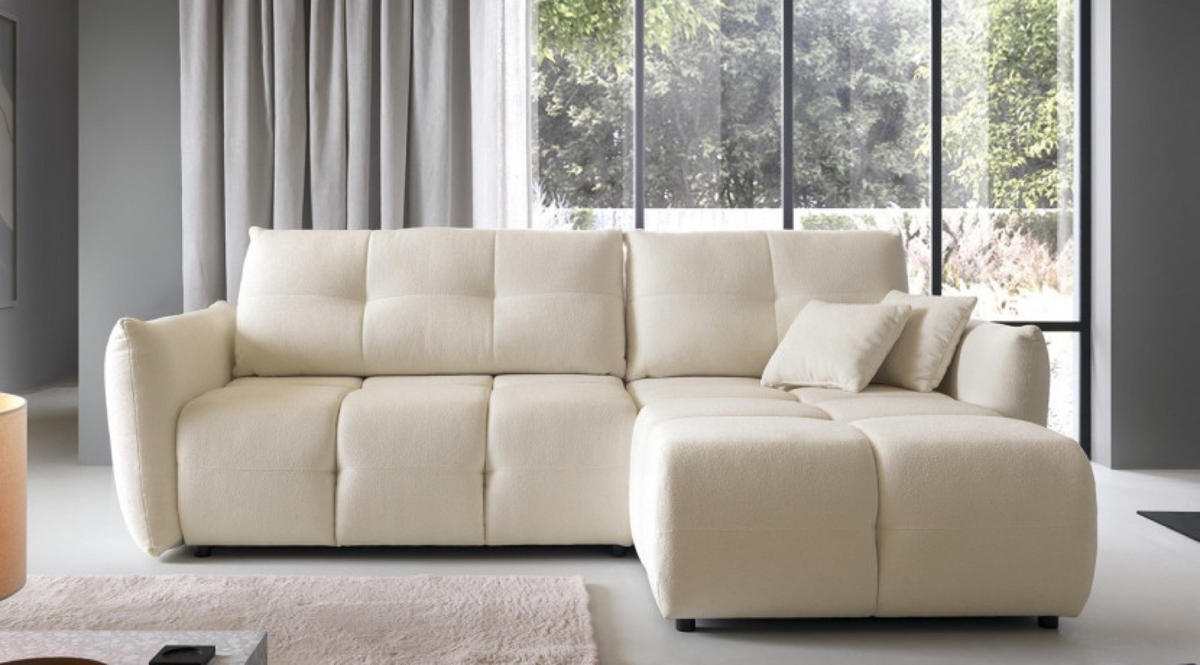 ECKSOFA Ecru BOSE Mit Schlaffunktion Rechts - Ecru, Textil (177/257cm) - Sepro Meble