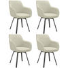 ARMLEHNSTUHL drehbarer 4er Set Alicon 57 x 59 x 88 cm greige - Greige, Textil (57/88/59cm) - tectake