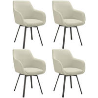ARMLEHNSTUHL drehbarer 4er Set Alicon 57 x 59 x 88 cm greige - Greige, Textil (57/88/59cm) - tectake