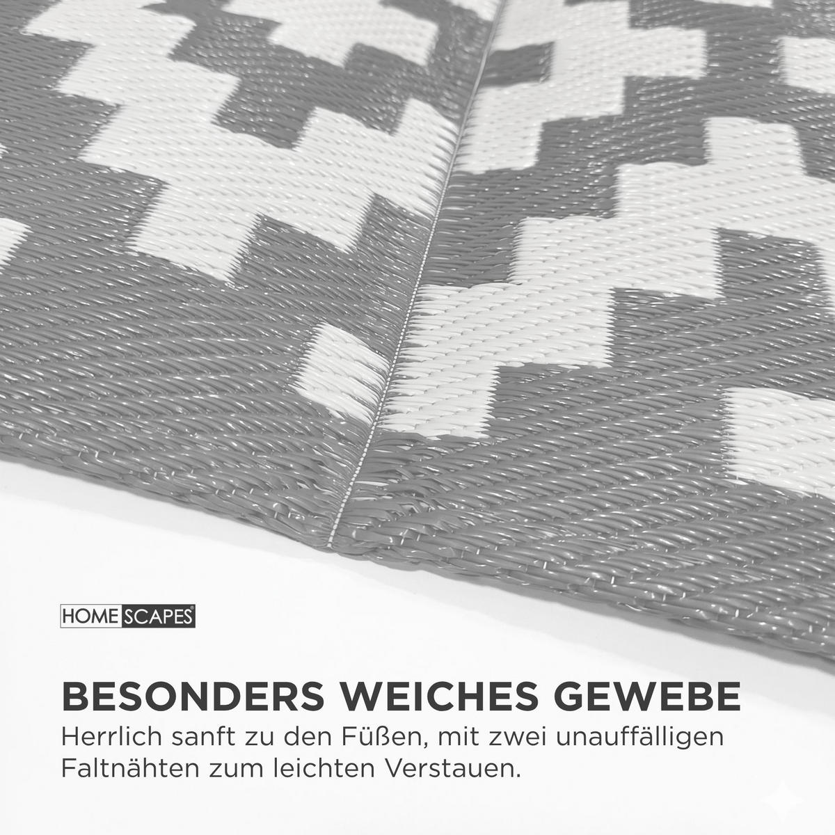 OUTDOORTEPPICH Zoe, geometrisch gemustert 150/240 cm - Hellgrau, Kunststoff (150/240cm) - Homescapes