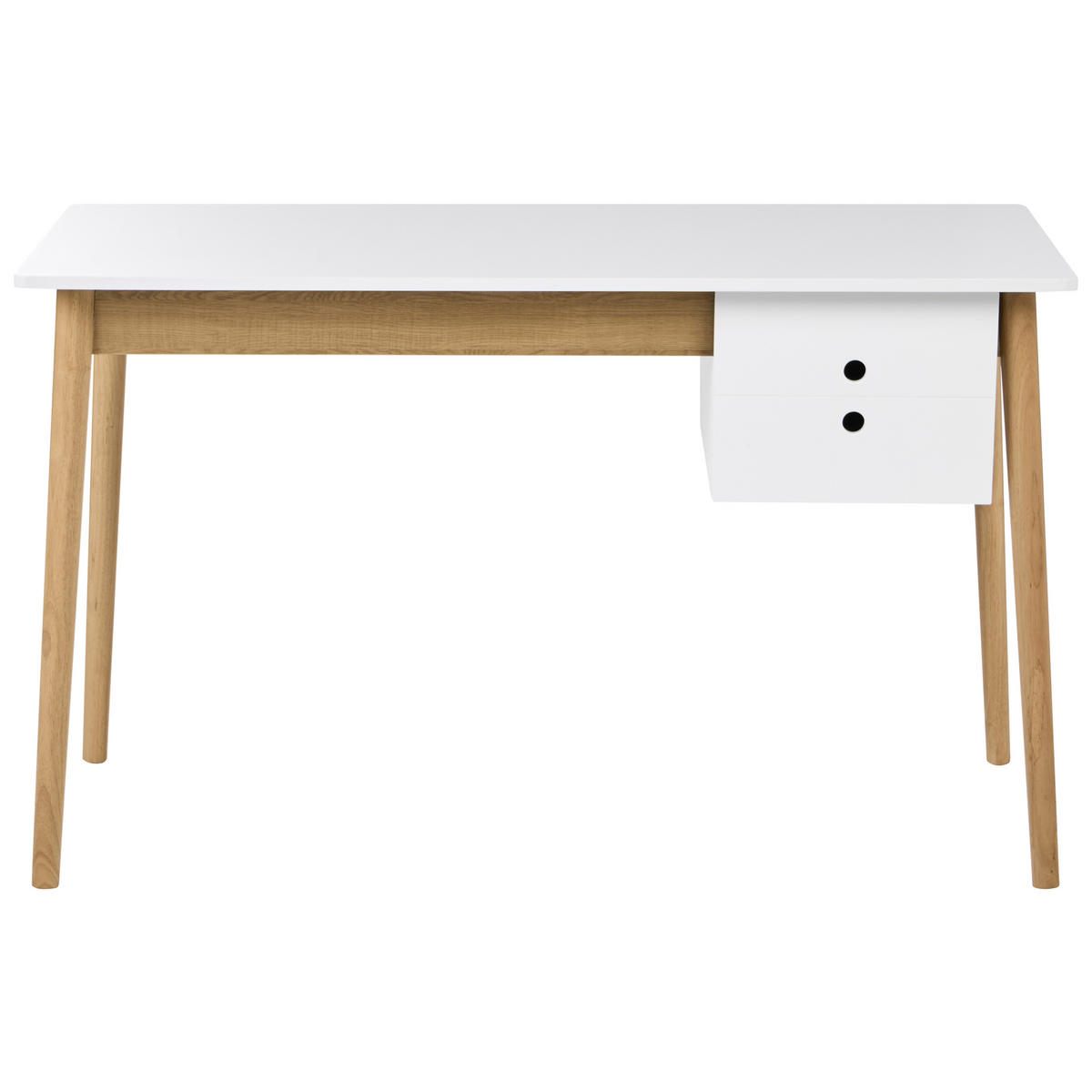 SCHREIBTISCH Hellbraun/Weiß 120/50 cm Fenestra - Hellbraun, Holzwerkstoff (50/120/75cm) - Beliani