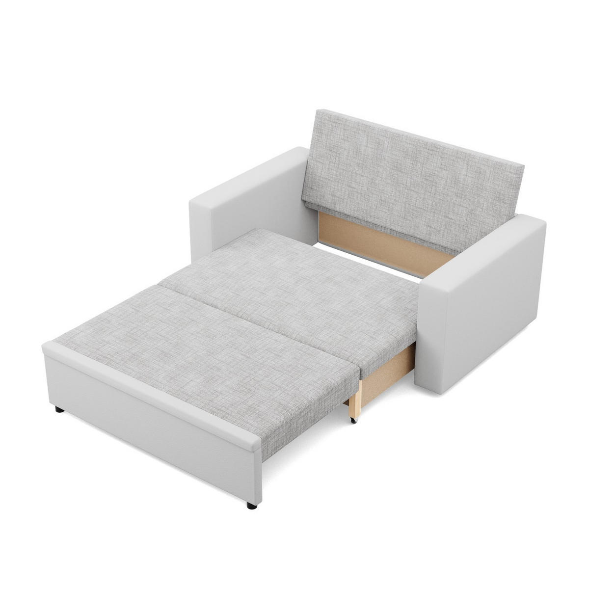 SOFA 2-SITZER MIT SCHLAFFUNKTION LUNA, Grau + Grau - Hellgrau/Grau, Textil (148/90/87cm)