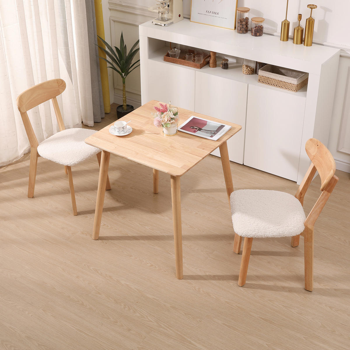 STUHL 2er-Set Holz Weiß - Weiß, Holz (41/79/56cm) - Nordlys
