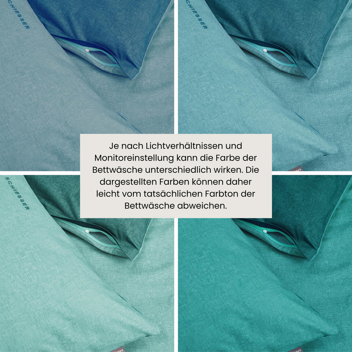 BETTWÄSCHESET Doubleface - Renforcé - 2-teilig - 155 x 220 cm - Türkis - Türkis, Textil (155/220cm) - SCHIESSER