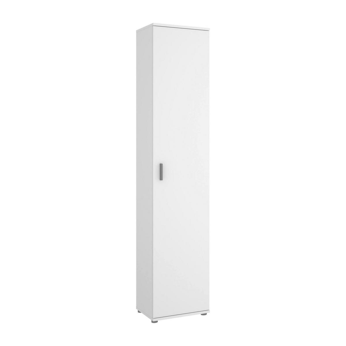 MEHRZWECKSCHRANK Holz-Effekt Weiß 35x39h190 - Weiß, Holzwerkstoff (39/190/35cm) - DMORA