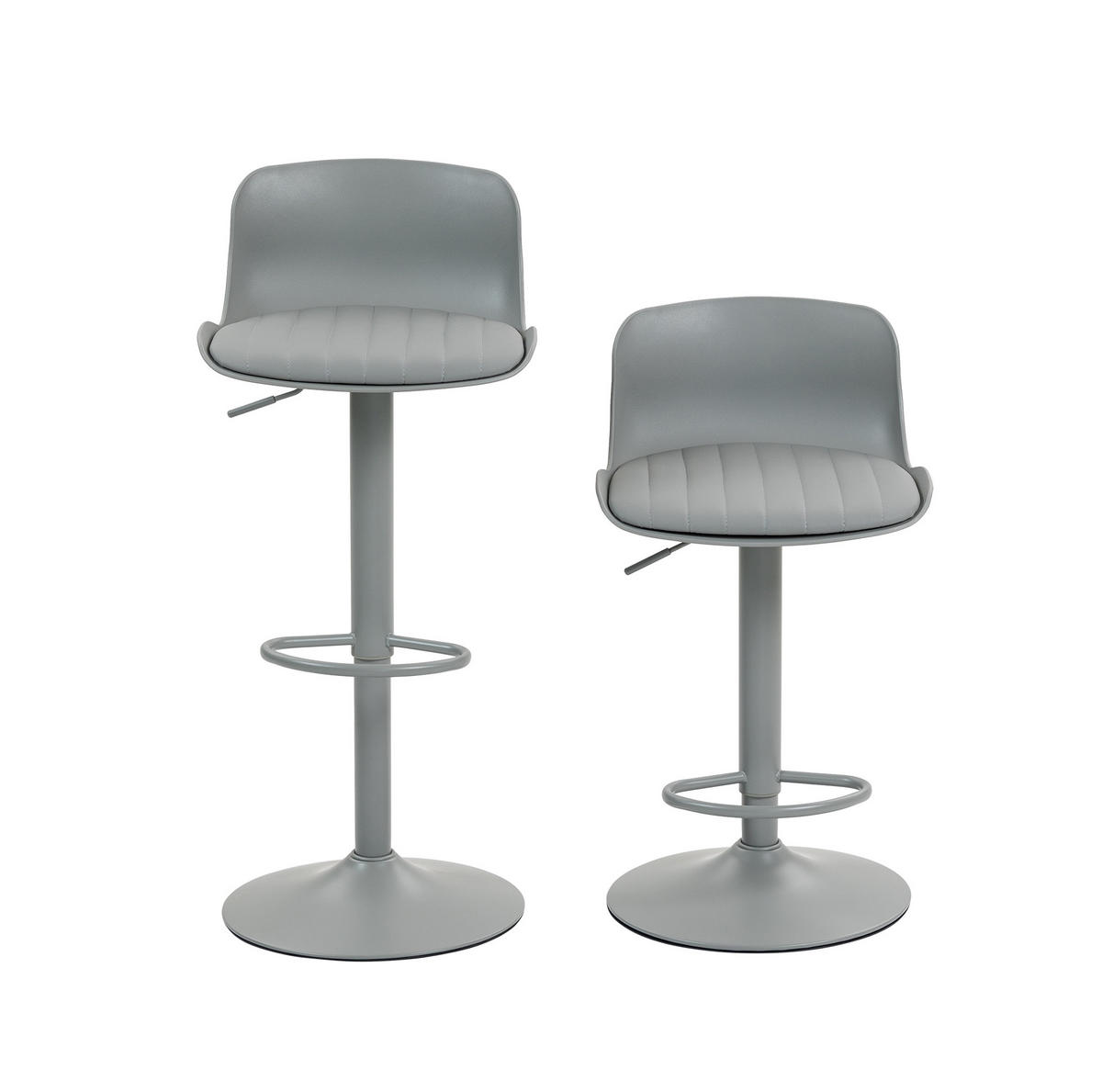 BARHOCKER Grau mit Drehfunktion und Höhenverstellung - Grau, Metall (44/80/43cm) - MIVRAY