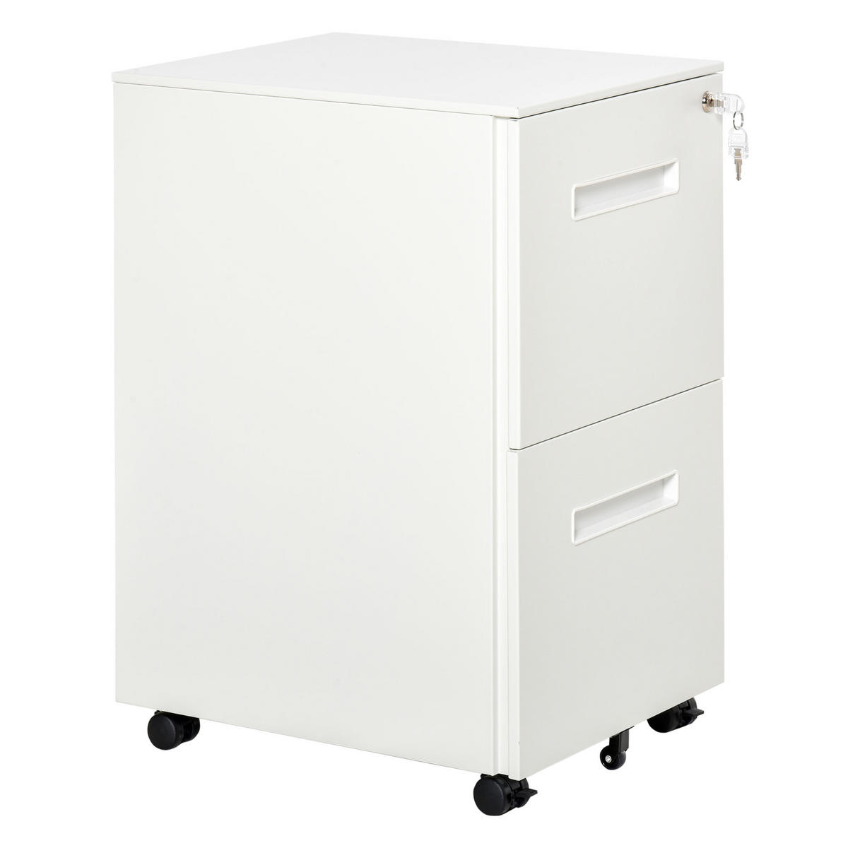 ROLLCONTAINER DE-09968 mit 2 Schubladen und Trennwand Weiß - Weiß, Metall (48/67/39cm) - ComfortXL