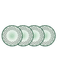 GLASTELLER Sorrento 4er Set, Glas, Grün, 16 cm - Grün, Glas (13.3/16.2/16.5cm) - Lyngby Glas