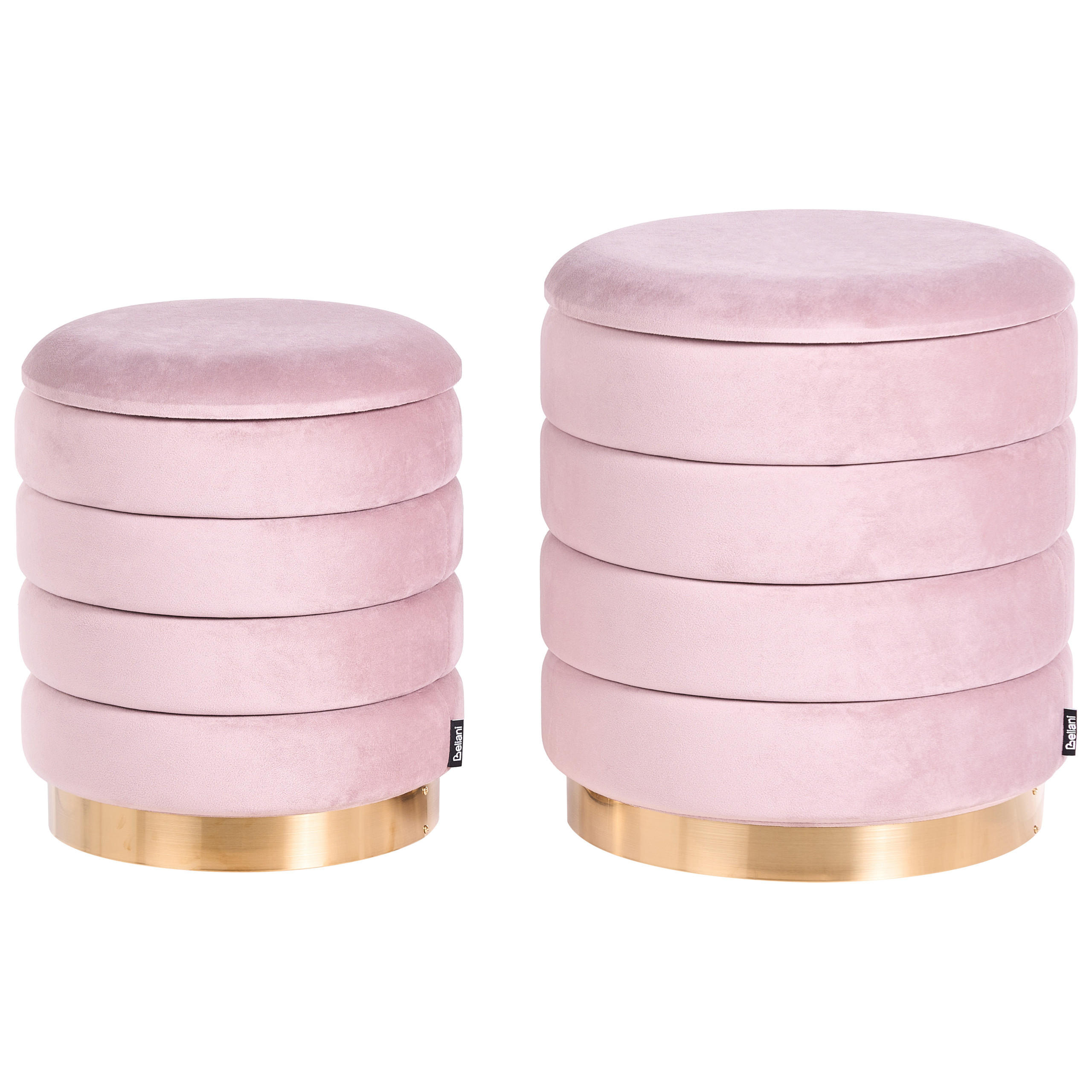 POUF Garland 40-33/40-33/44-38 cm - Pink, Textil (40/44/40cm) - Beliani