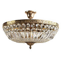 DECKENLEUCHTE Kristall Schönbrunn Ø45 Antik Gold gefertigt aus geschliffenen Kristallen - Goldfarben, Glas/Metall (45/45/28cm) - PGA Lights