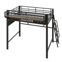 HOCHBETT aus Metall 140x200 cm Schwarz mit Staufächern und flexibel montierbarer Treppe - Schwarz, Metall (140/200cm) - Modfu
