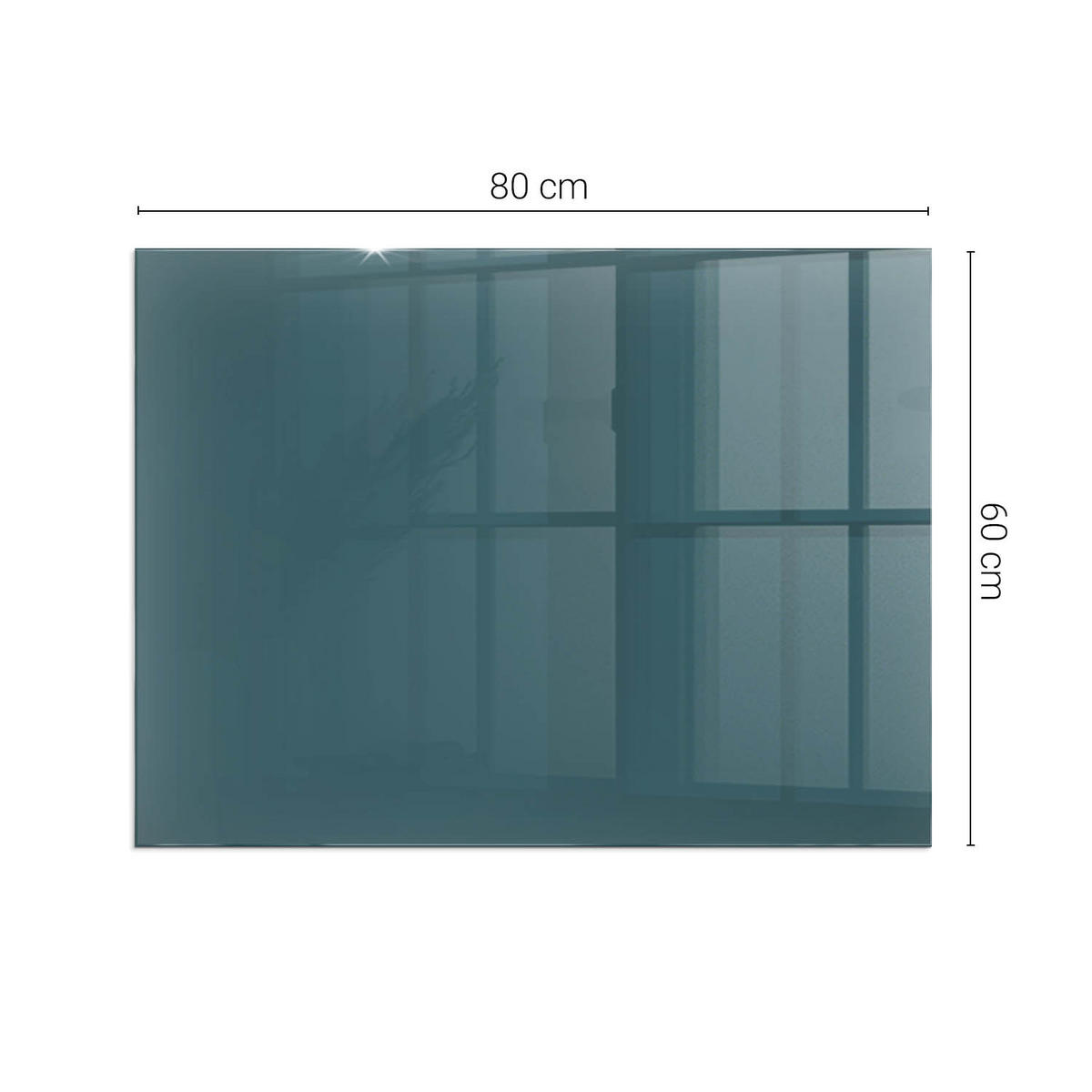 GLASPLATTE für Kamin 80x60 cm - Türkis, Glas (80/60/0.4cm) - TULUP