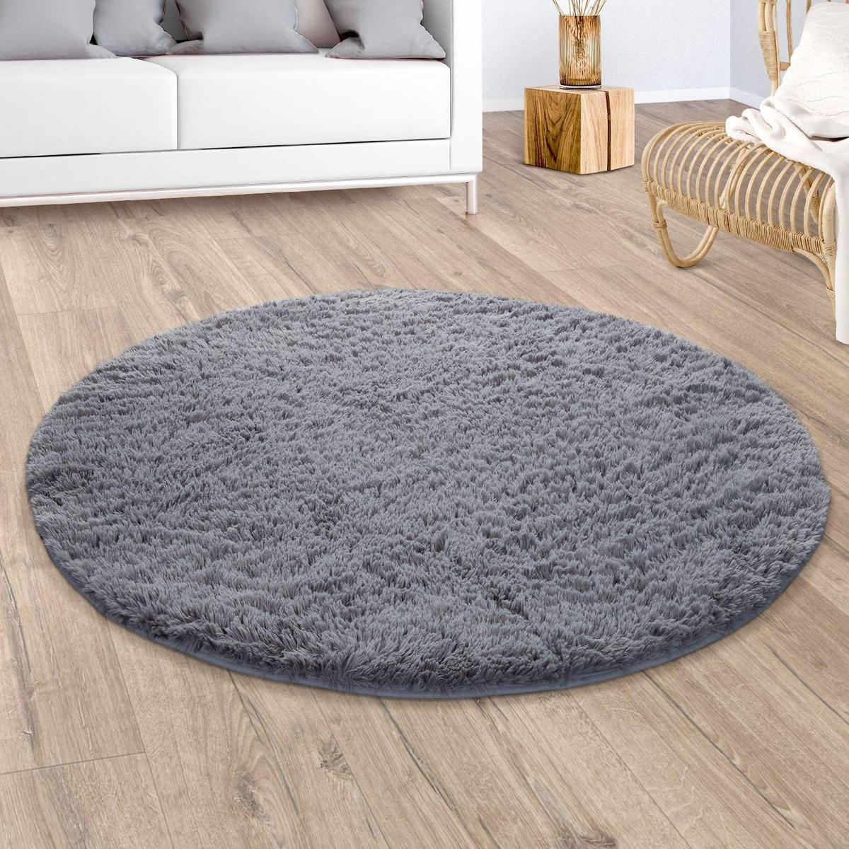 HOCHFLORTEPPICH 200/200 cm Silky 591 - Grau, Textil (200/200cm) - Paco Home
