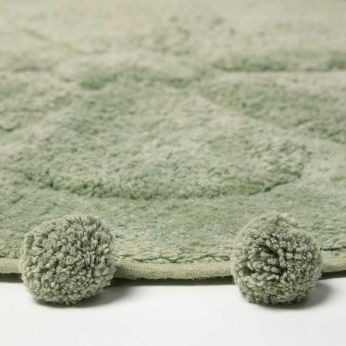 BADEMATTE Blume rund 60 cm, Baumwolle - Salbeigrün, Textil (60/60cm) - Homescapes