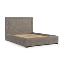 POLSTERBETT Como Brown 140/200 cm im Webstoff - Schwarz/Naturfarben, Holz/Holzwerkstoff (140/200cm) - Maison de Reve
