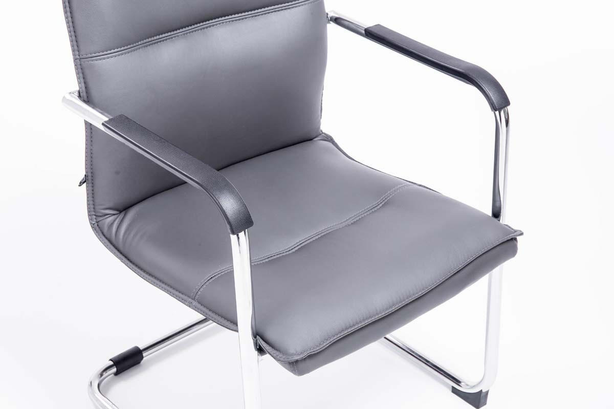 BESUCHERSTUHL 2er-Set SEATTLE 92x56x60 cm Grau Kunstleder - Grau, Leder/Metall (56/92/60cm) - DELUKE