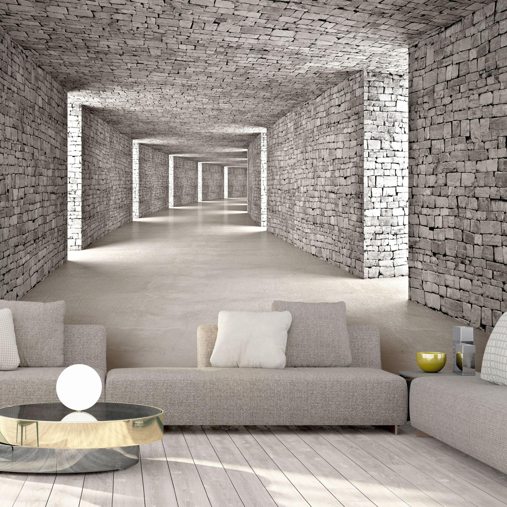 VLIESTAPETE Beige 400/280 cm - Beige/Grau, Textil (400/1cm) - KUNSTLOFT