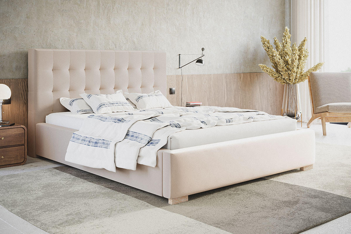 BETT Beige BEN 2 180x200 cm - Beige, Textil (180/200cm) - Sepro Meble