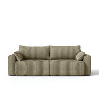 SOFA Kola mit Bettkasten und Schlaffunktion, Cordstoff - Beige, Holzwerkstoff (244/85/95cm) - 4ALL HOME