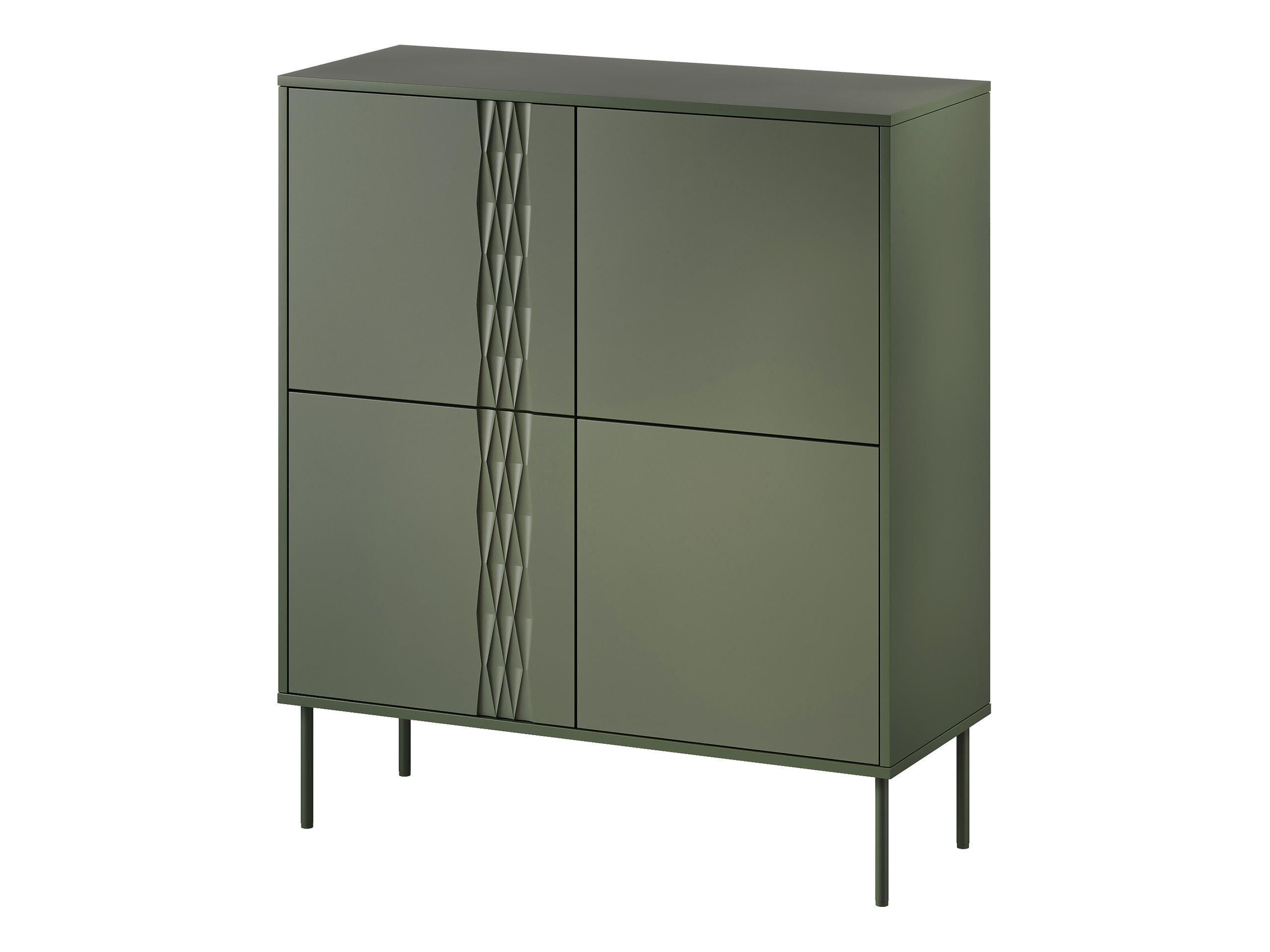 KOMMODE Tresse 4D - Grün, Holzwerkstoff/Metall (100/110/40cm) - MIRJAN24