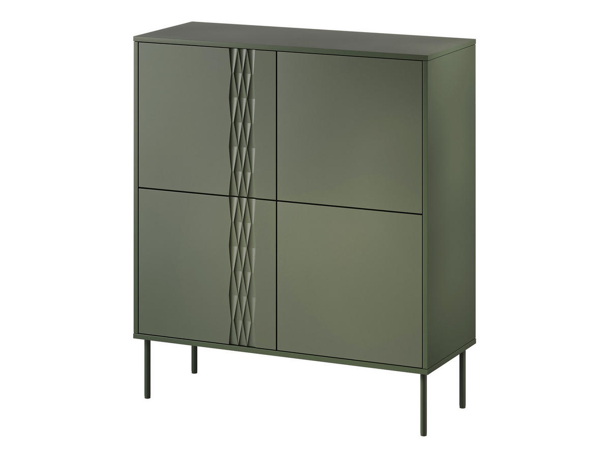 KOMMODE Tresse 4D - Grün, Holzwerkstoff/Metall (100/110/40cm) - MIRJAN24