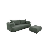 SCHLAFSOFA Anike Inkl. Polsterhocker - Waldgrün, Holzwerkstoff/Textil (240/78/110cm) - Fun Möbel
