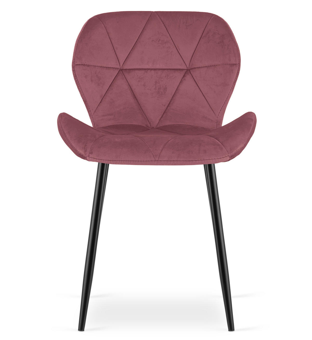 STUHL Dunkelrosa 46x53 cm MANGO Samtbezug 4 Stück - Dunkelrosa, Kunststoff (46/49/53cm)