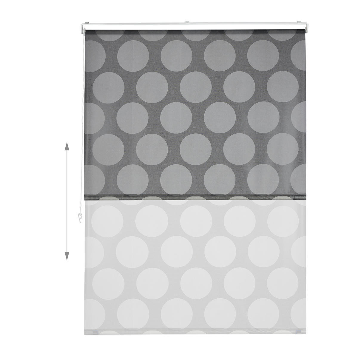 DUSCHROLLO - Grau, Kunststoff/Metall (120/4.5cm) - Relaxdays