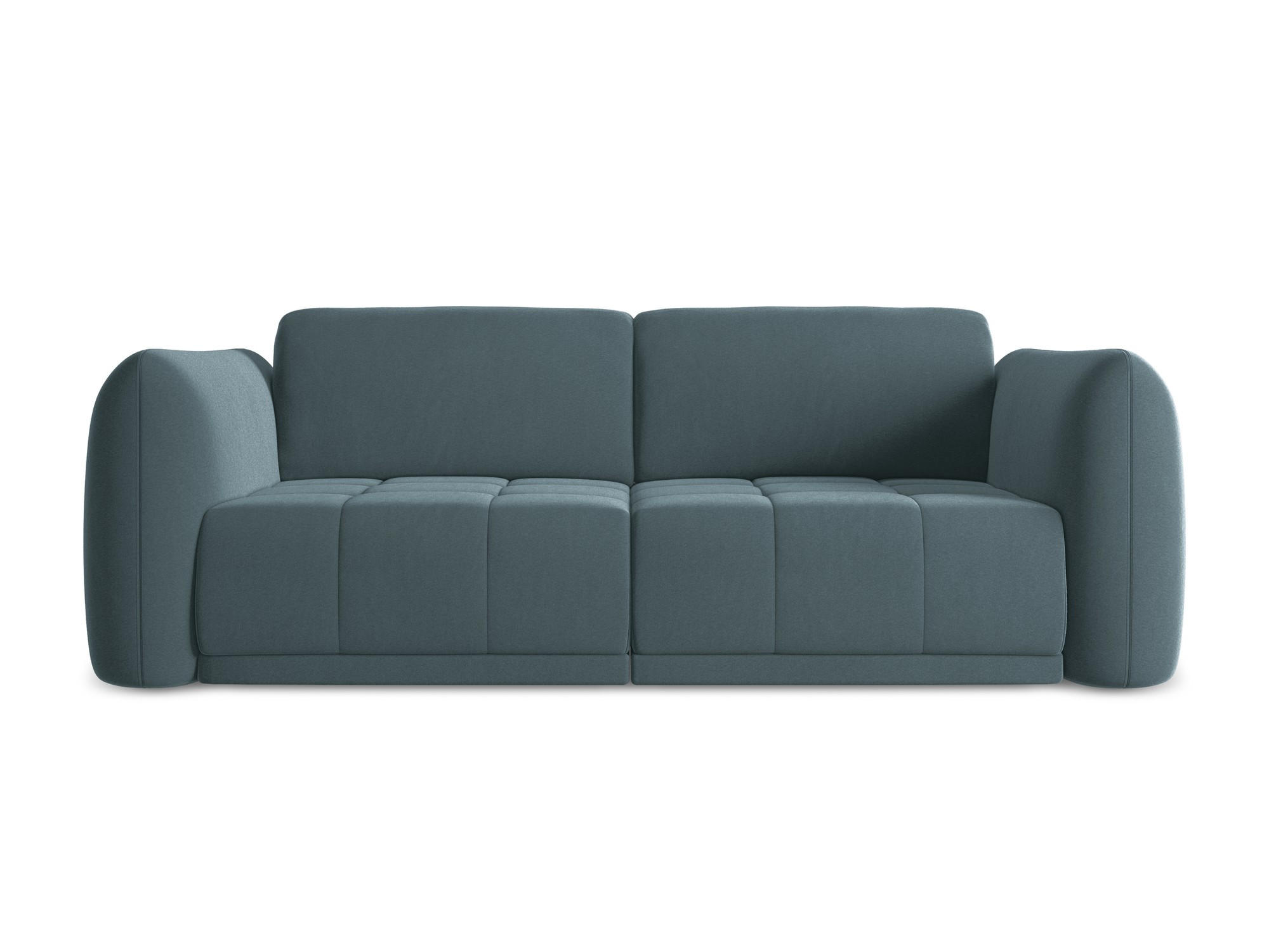 3-SITZER SOFA Samt Stoff Blau - Blau/Petrol, Kunststoff/Textil (210/74/105cm) - Makamii