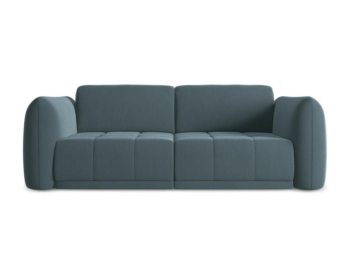 3-SITZER SOFA Samt Stoff Blau - Blau/Petrol, Kunststoff/Textil (210/74/105cm) - Makamii