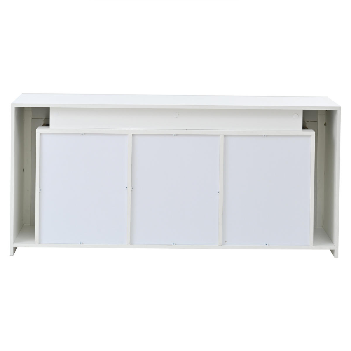 SIDEBOARD Weiß, 140/40/65 cm, aus MDF, mit LED-Beleuchtung und Schubladen - Weiß, Holzwerkstoff (140/65/40cm) - CHICFURN