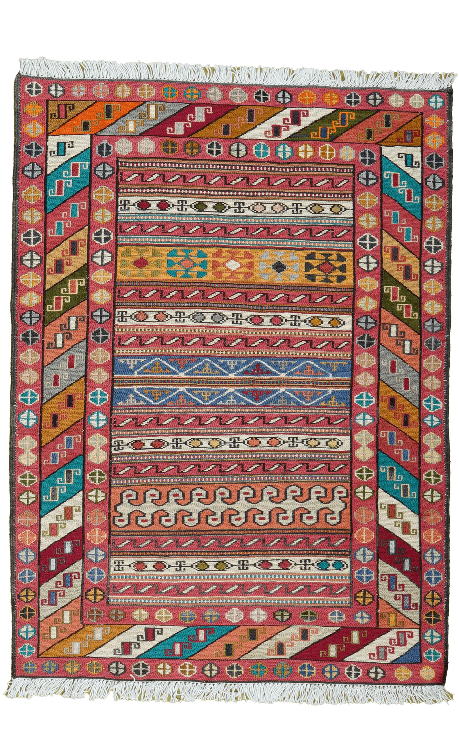 HANDWEBTEPPICH Sumak Shahsavan Mehrfarbig 99/72 cm Schurwolle - Multicolor, Textil (72/99cm) - Looma