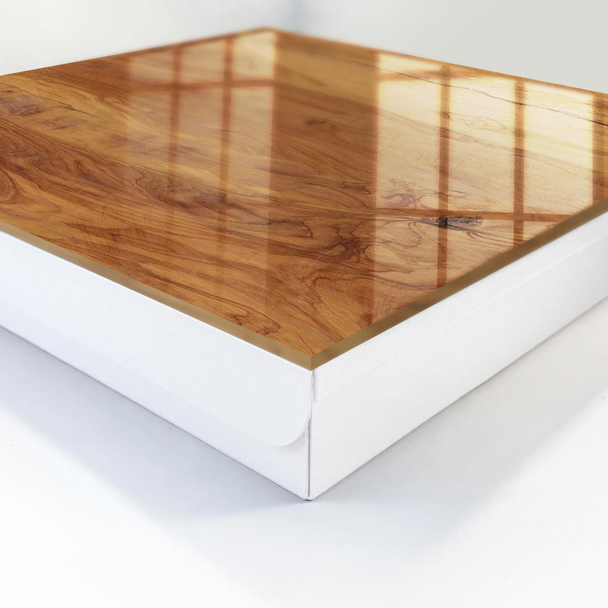 SCHLÜSSELBOX Weiß 30x30 cm – Türöffnung nach rechts - Holzstruktur - Braun, Metall (30/30/5cm) - TULUP
