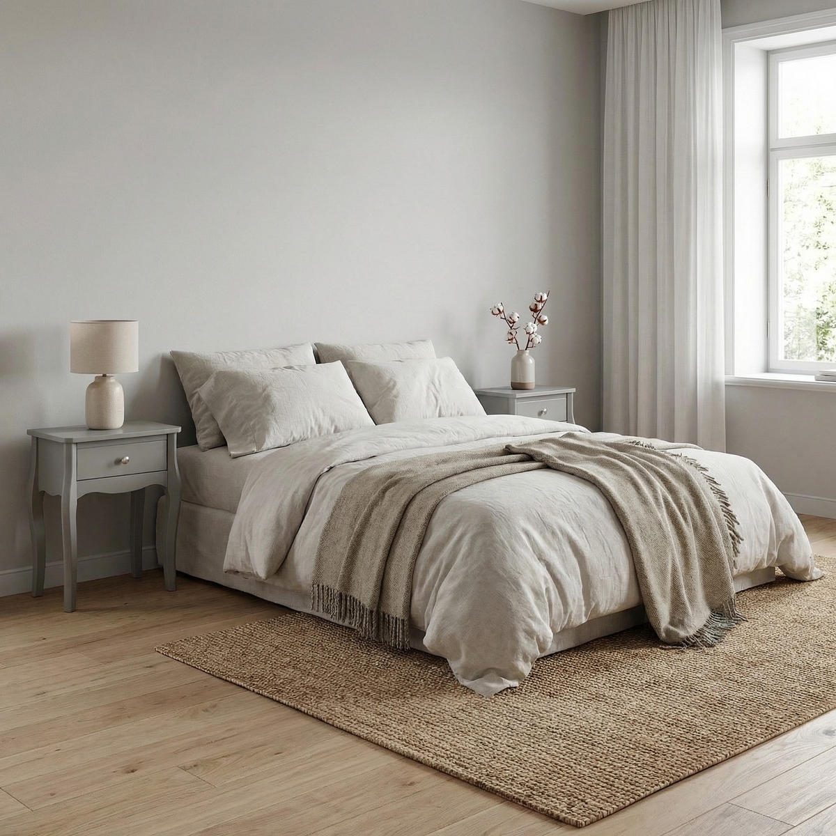 NACHTTISCH 2er-SET Baroque Grau lackiert 45/35/55 cm - Grau, Holzwerkstoff (45/55/35cm) - ebuy24