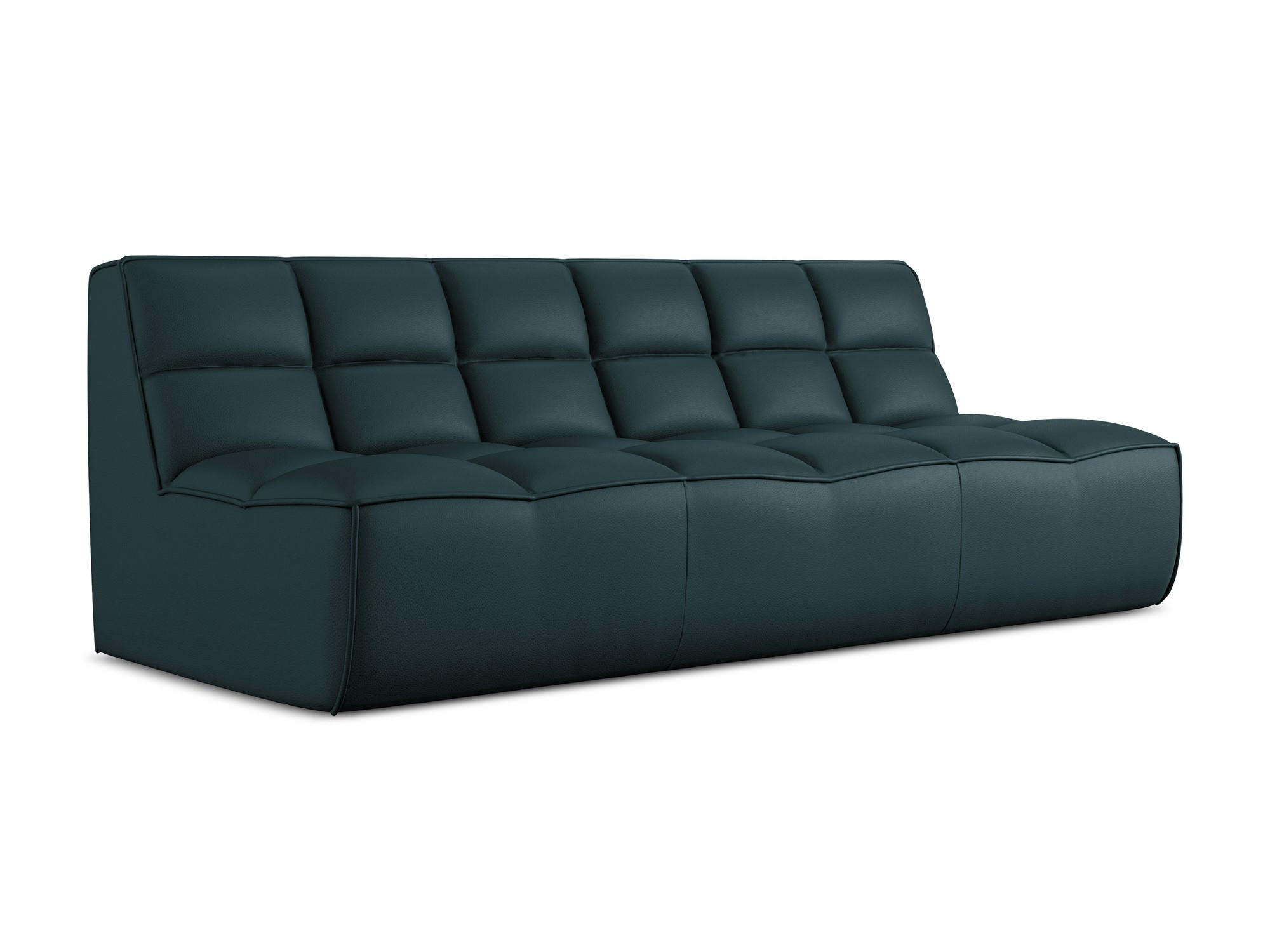 3-SITZER SOFA Kunstleder Blau - Blau/Petrol, Leder/Kunststoff (210/75/93cm) - Makamii