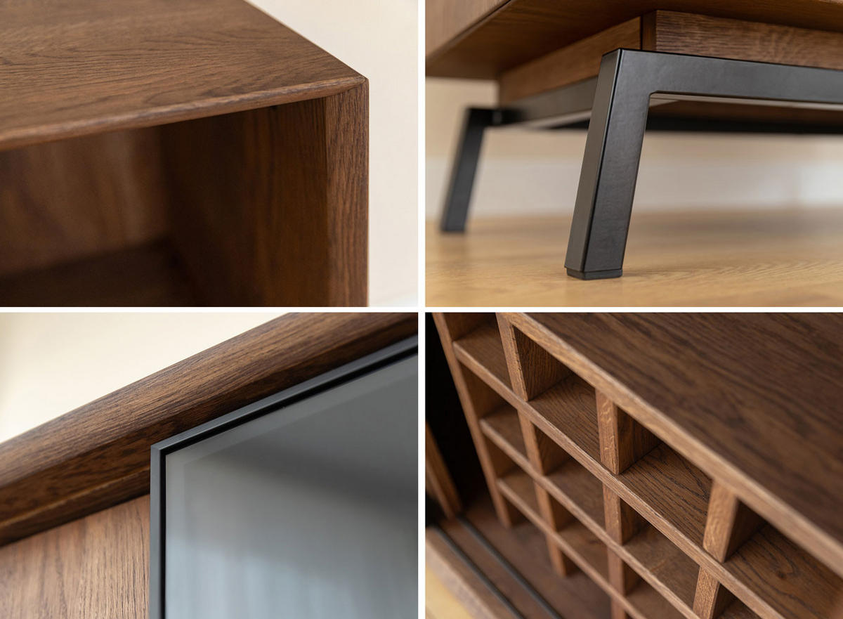 WOHNWAND 2er-Set Modern Loft Eiche Tabak 301 / 50 / 101cm - Eichefarben/Dunkelbraun, Holz/Metall (301/101/50cm) - Feldmann-Wohnen