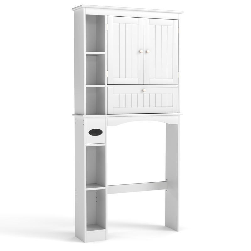 Costway Toilettenschrank Weiß 80x165x21 cm