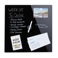 MAGNETTAFEL - Schwarz, Glas/Metall (50/50/0.4cm) - Relaxdays
