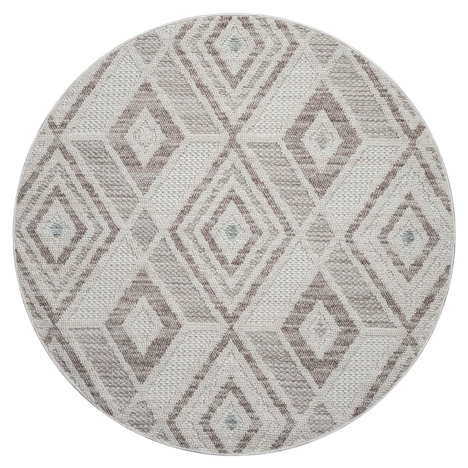 KURZFLOR-TEPPICH Lindo 8875 Grün 200x200 cm Rund - Beige/Grün, Textil (200/200cm) - carpet city