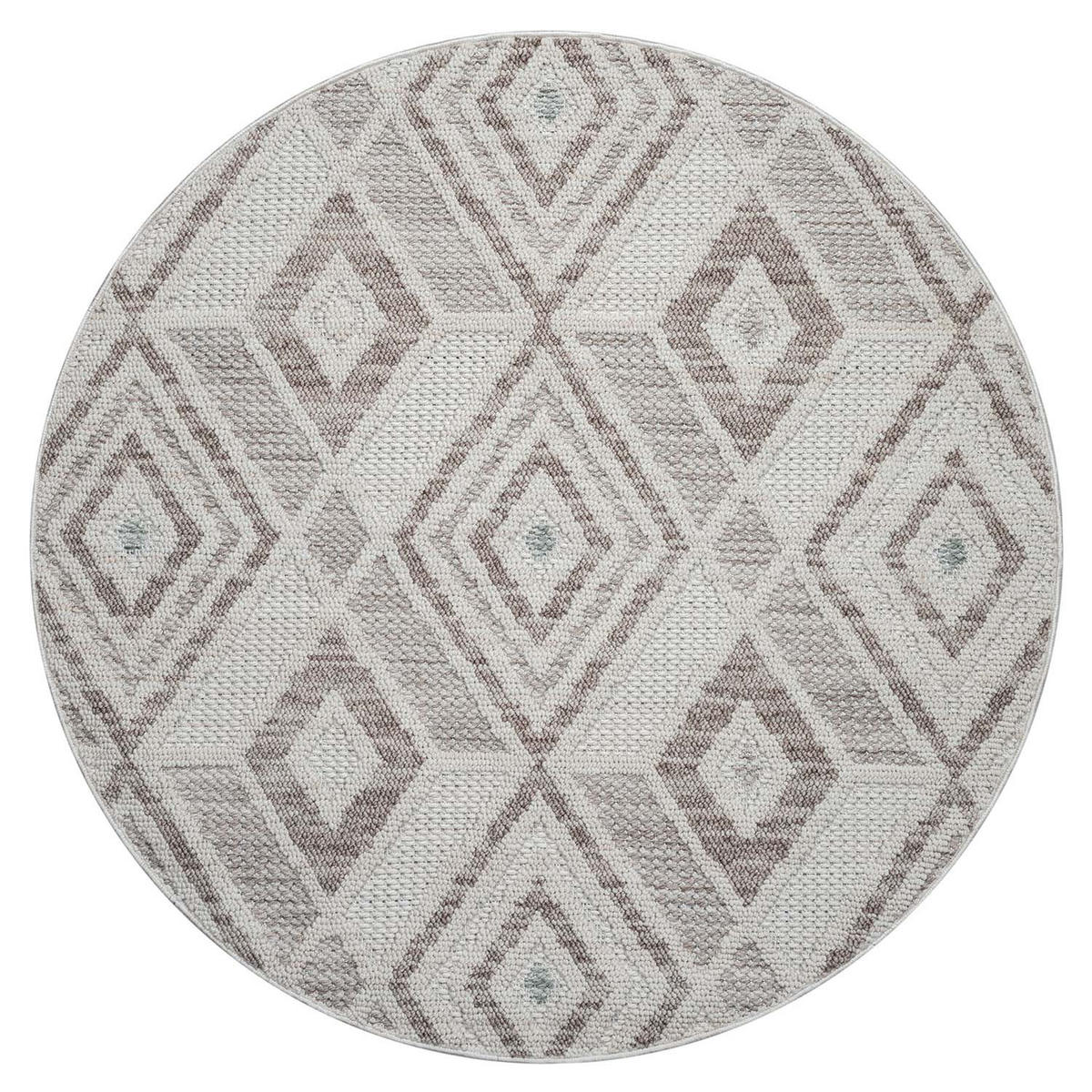 KURZFLOR-TEPPICH Lindo 8875 Grün 200x200 cm Rund - Beige/Grün, Textil (200/200cm) - carpet city