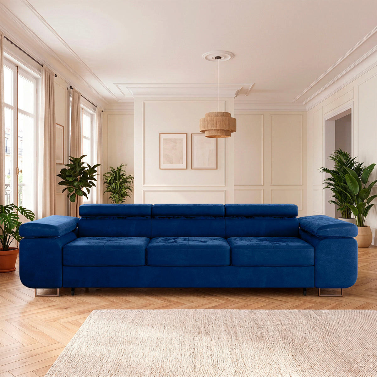 SCHLAFSOFA Wilson 3 Sitzplätze Blau - Blau, Textil (275/69/100cm) - Petits-meubles
