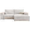 ECKSOFA Pablo Mini mit Schlaffunktion Weiß Cord - Weiß, Textil (255/148cm) - Bromarkt